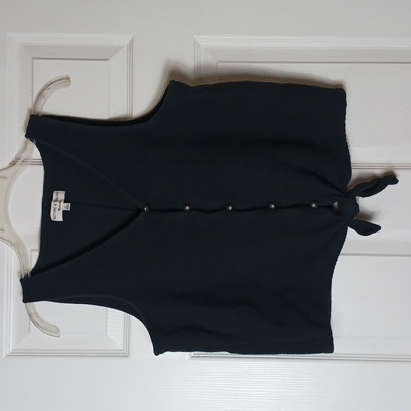 Madewell Tops - Madewell Texture & Thread Button Up Tank Top Tie Waist Ribbed Cotton Size XL